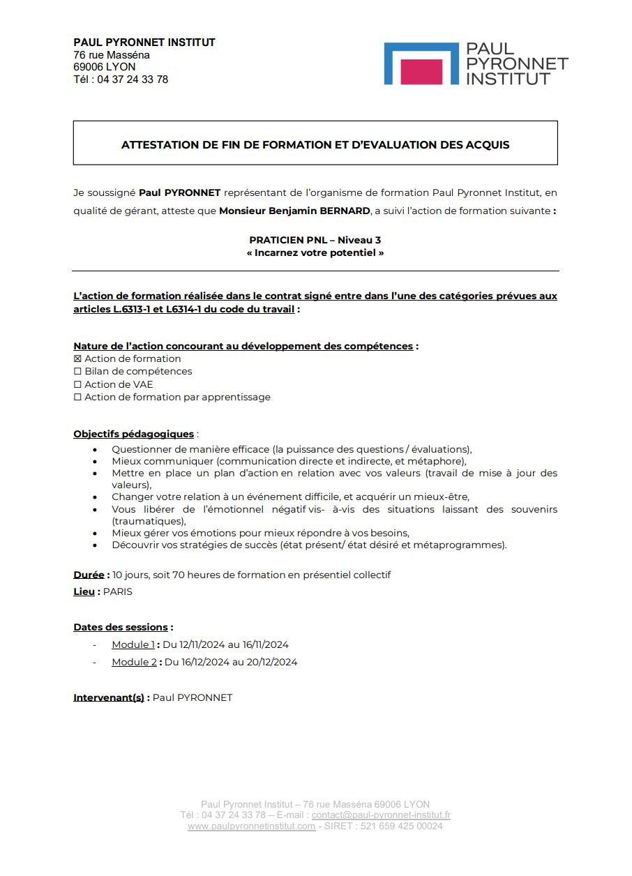 PNL Niveau 3